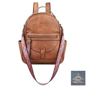 Mini Backpack Purse, Faux Leather, Water Resistant, 10 Pockets, Daypack